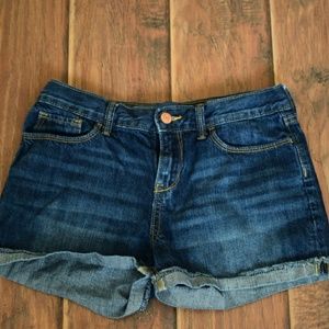 Old Navy Dark Wash Jean Shorts Distressed Girls 14